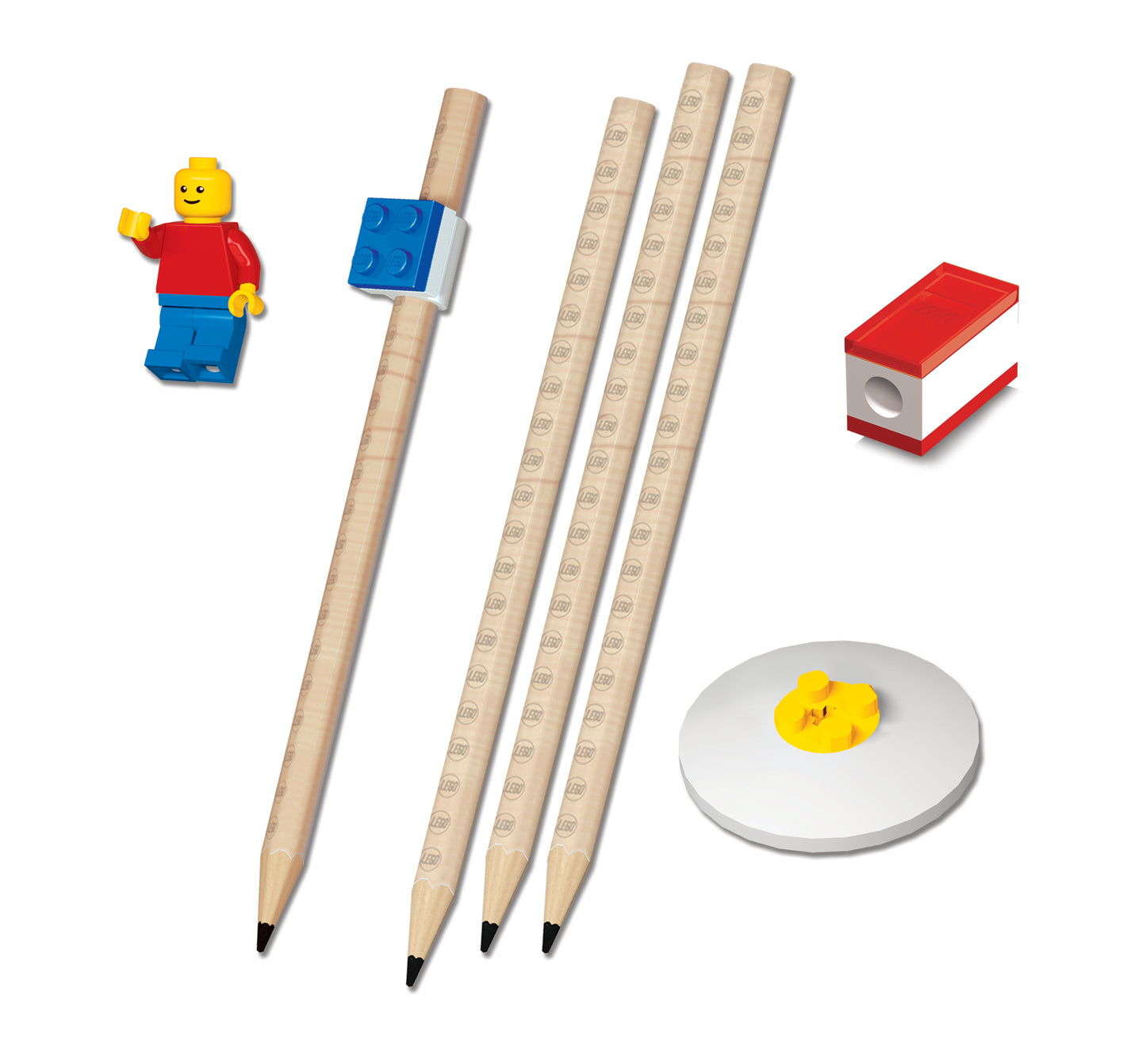 IQ 樂高 2.0文具套裝附公仔, 鉛筆, 削鉛筆器, 筆套, 橡皮擦 (52053)