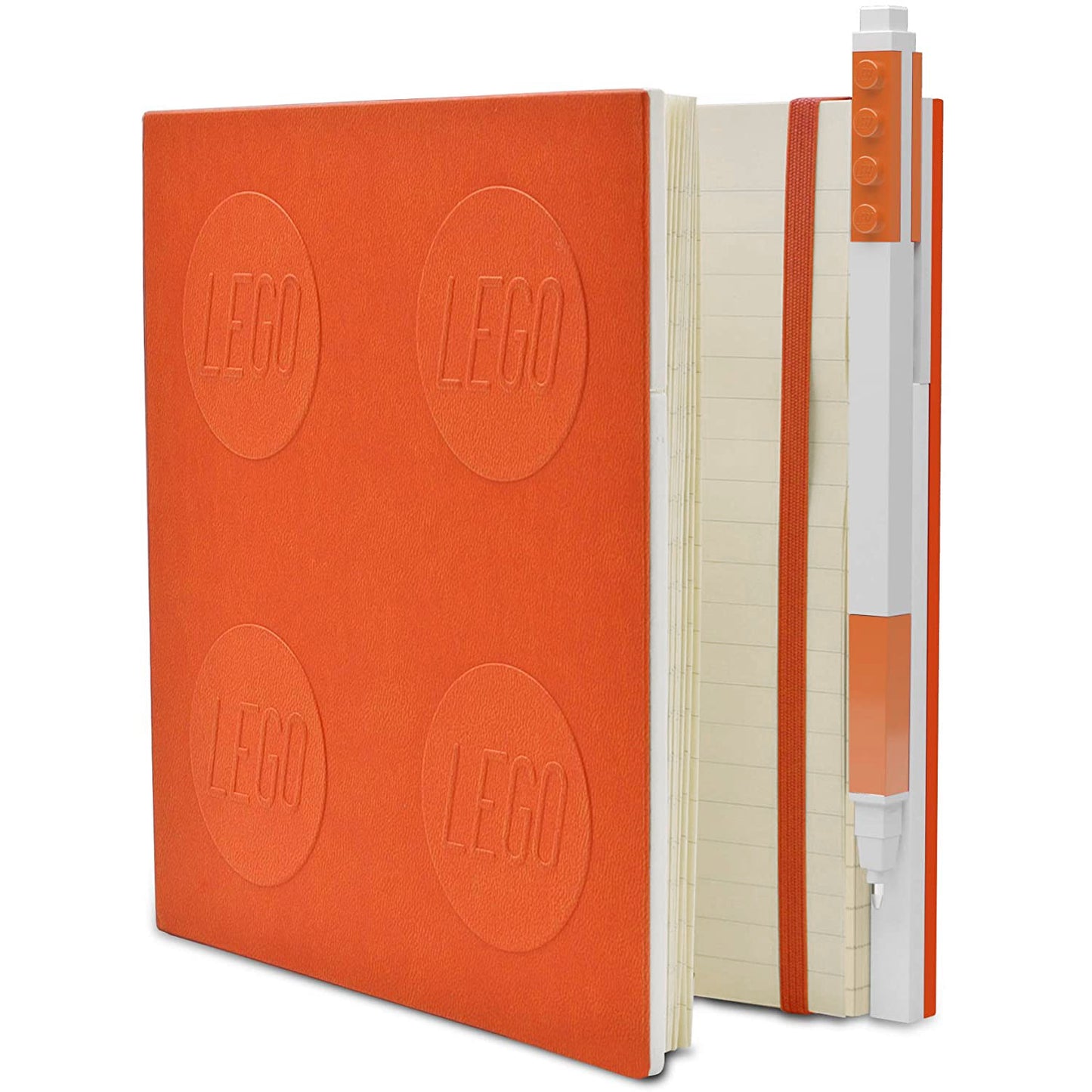 IQ LEGO® 2.0 Stationery Locking Notebook with Color-Matched Gel Pen - Orange (52440)