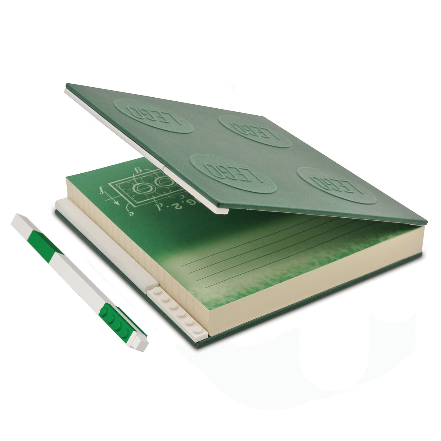 IQ LEGO® 2.0 Stationery Locking Notebook with Color-Matched Gel Pen - Green (52443)