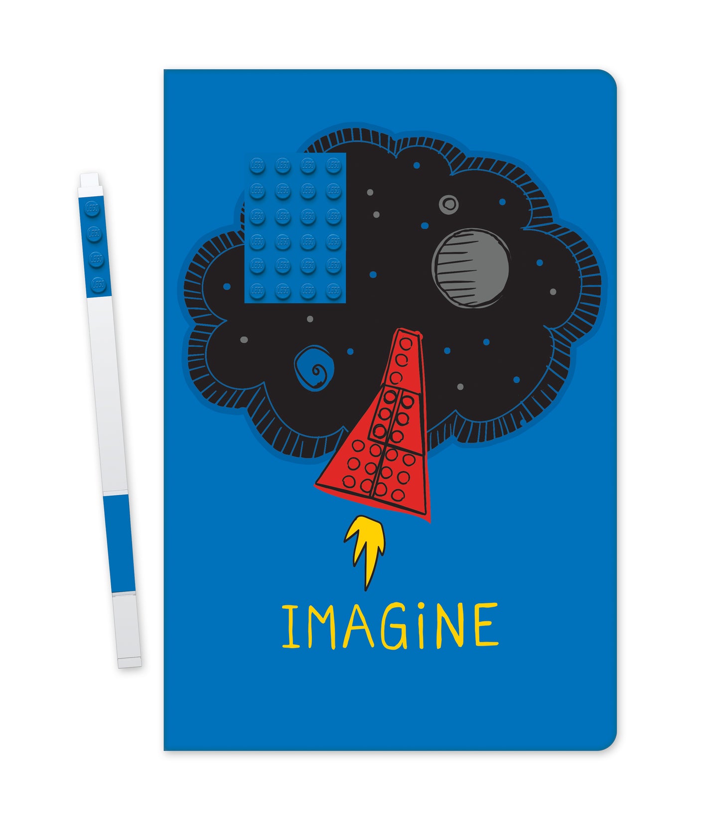 IQ 樂高 太空想像 精裝筆記本附藍色積木圓珠筆 (52523)
