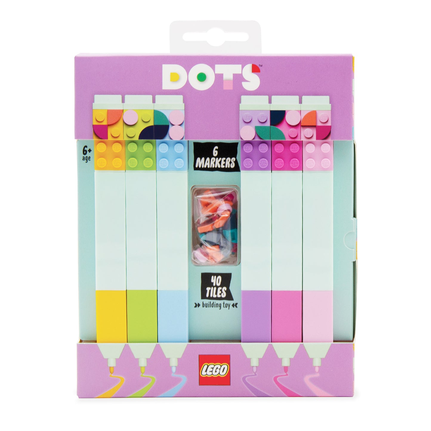 IQ LEGO® DOTS™ Writing Instrument 6 Pack Colored Marker with LEGO Tiles (52797)