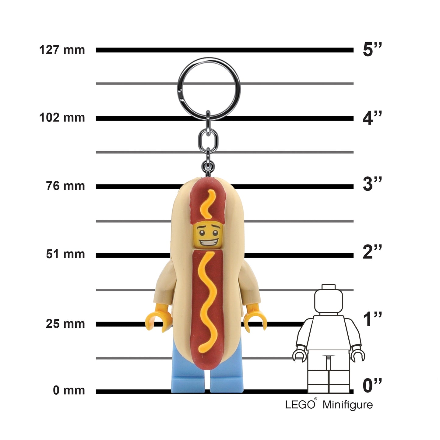 IQ LEGO® Iconic Hot Dog Guy LED luminous Key Chain (KE119H)