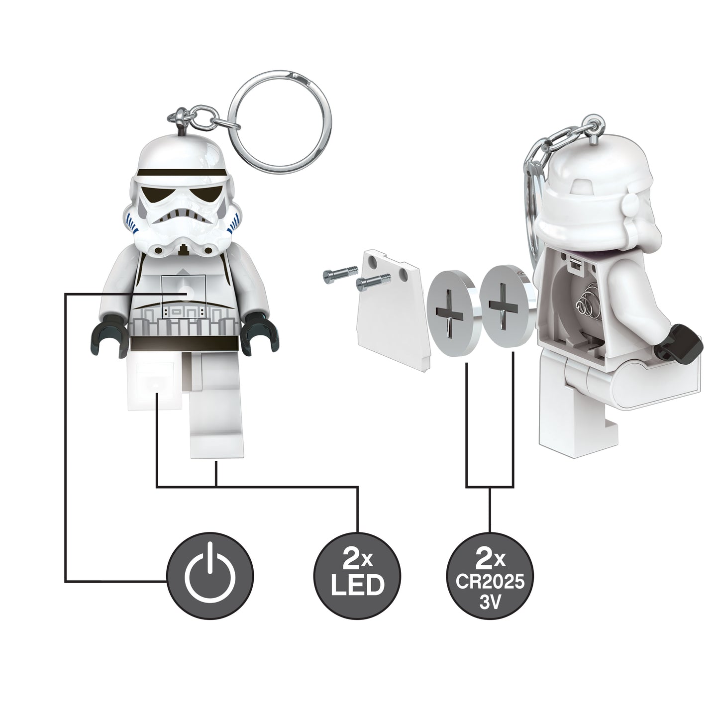 IQ LEGO® STAR WARS Stormtrooper LED luminous Key Chain (KE12H)