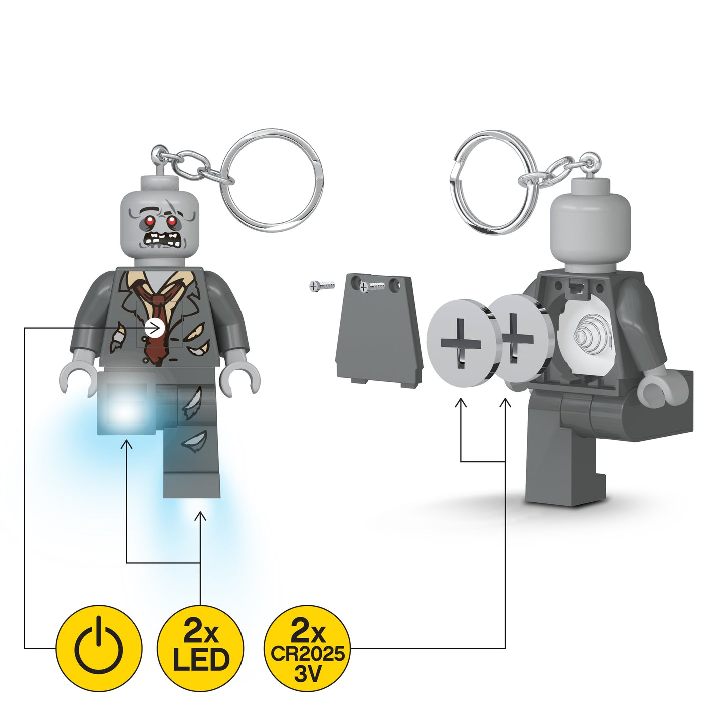 IQ LEGO® Monster Fighters Zombie LED luminous Key Chain (KE135H)