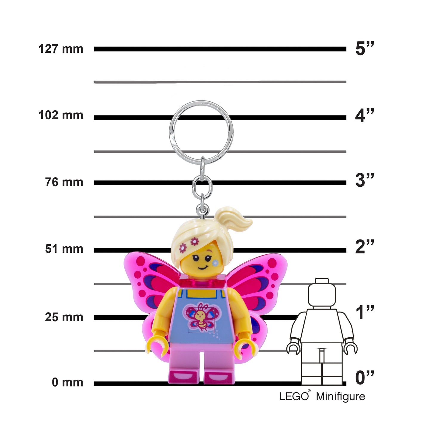 IQ LEGO® Iconic Butterfly Girl LED luminous Key Chain (KE171H)