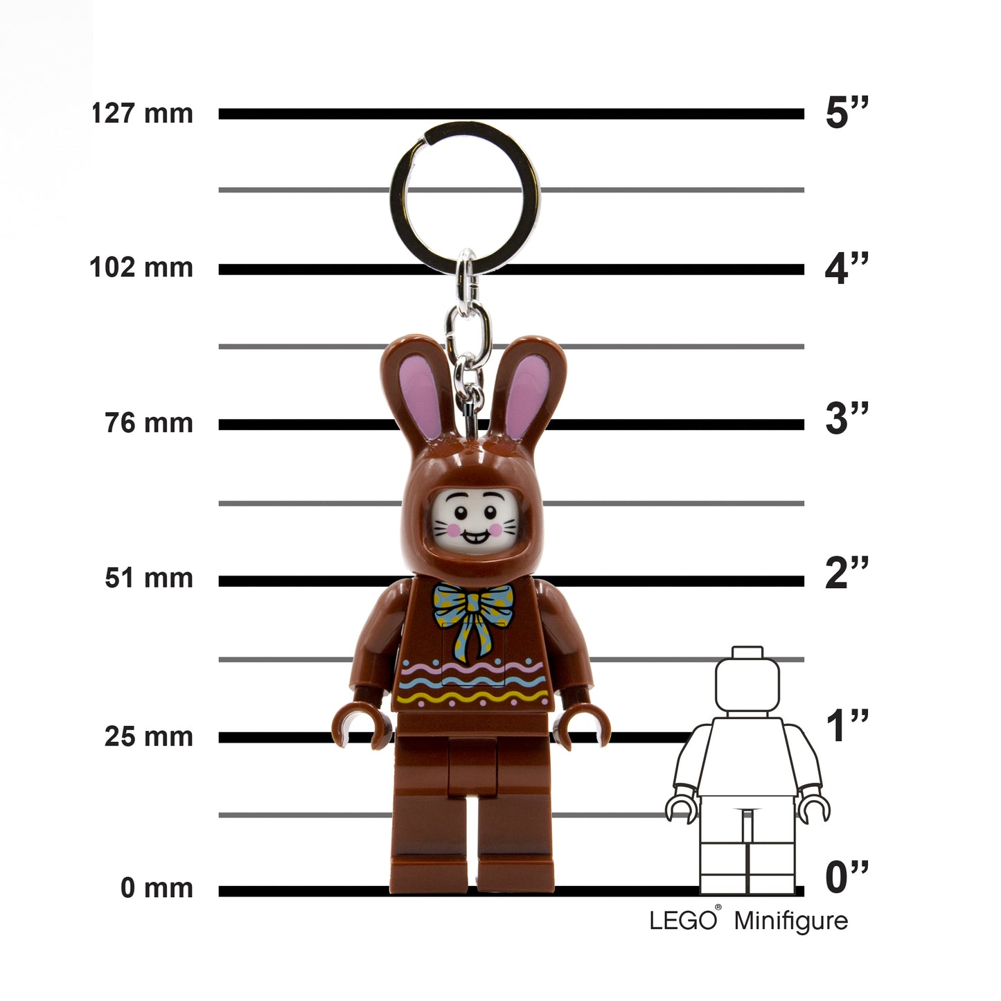 IQ LEGO® Iconic Chocolate Bunny LED luminous Key Chain (KE180H)