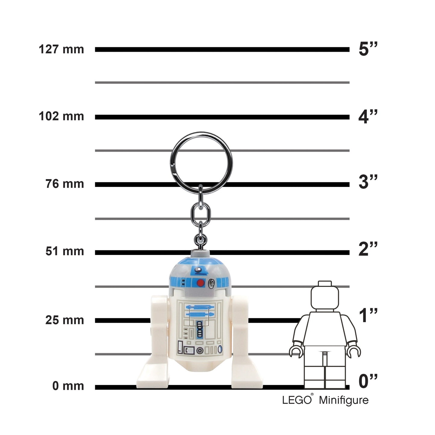IQ LEGO® STAR WARS R2-D2 LED luminous Key Chain (KE21H)