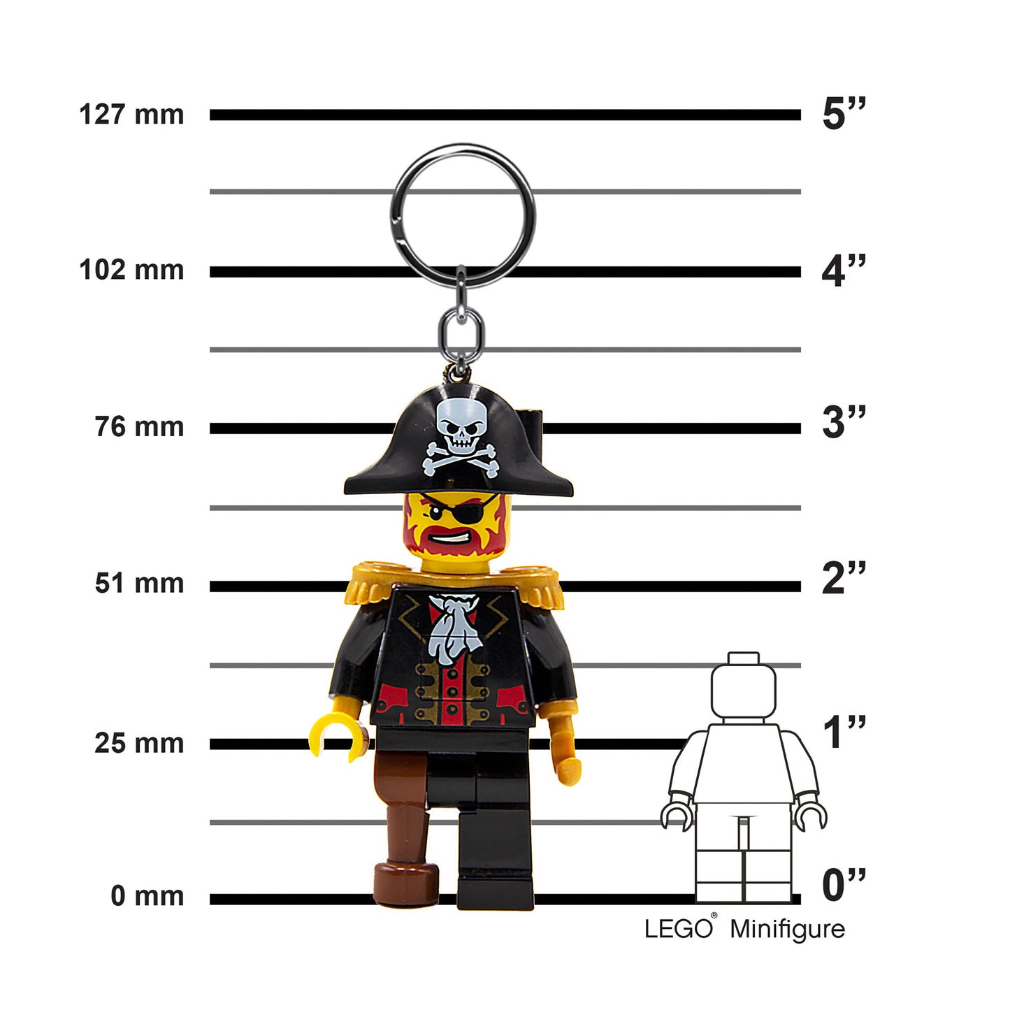 IQ LEGO® Iconic Captain Brickbeard LED luminous Key Chain (KE23H)