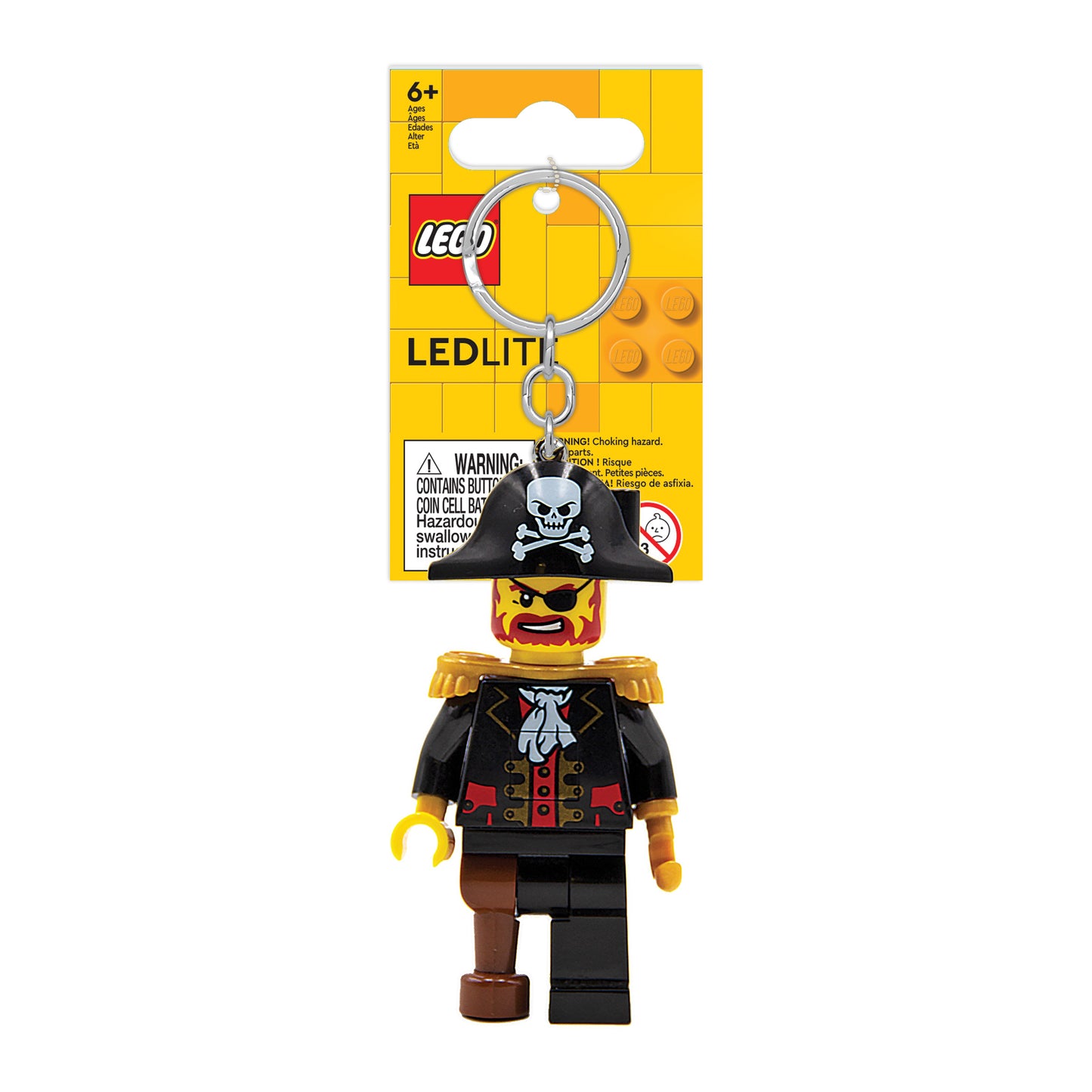 IQ 樂高 經典系列 紅鬍子海盜船長 LED發光鑰匙圈 (KE23H)