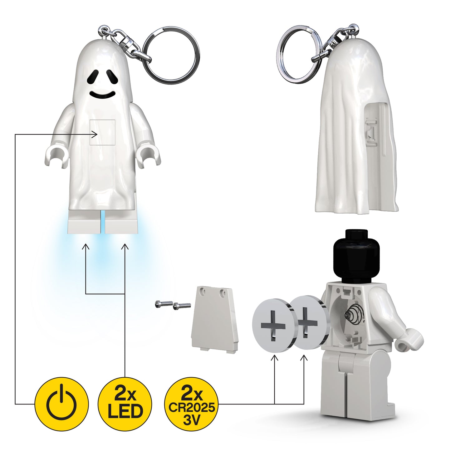 IQ LEGO® Monster Fighters Ghost LED luminous Key Chain (KE48H)