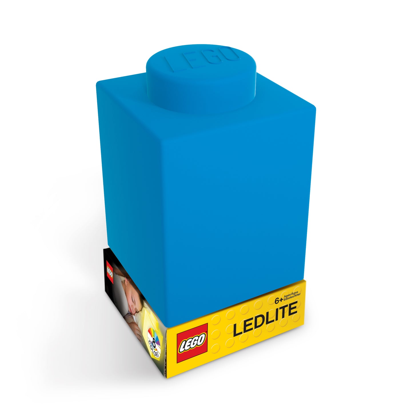 IQ レゴ アイコニック 1×1のレゴブロック形 柔らかシリコン タッチ式 ランプ 青 (LP37)