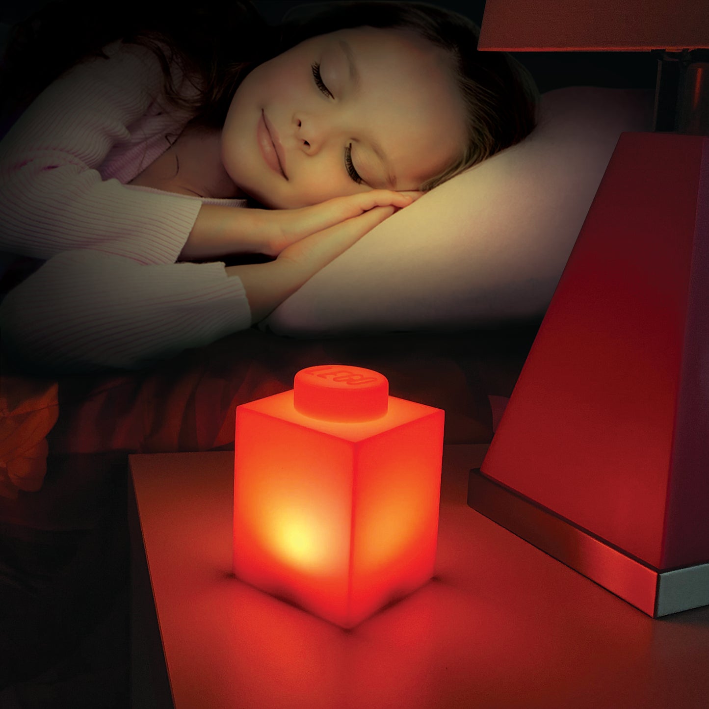 IQ 樂高 積木造型軟矽膠觸控變色燈 紅色 (LP38)