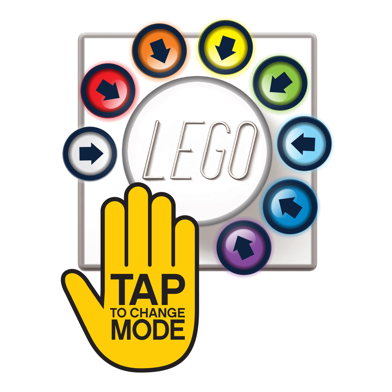 IQ レゴ アイコニック 1×1のレゴブロック形 柔らかシリコン タッチ式 ランプ 白 (LP40)
