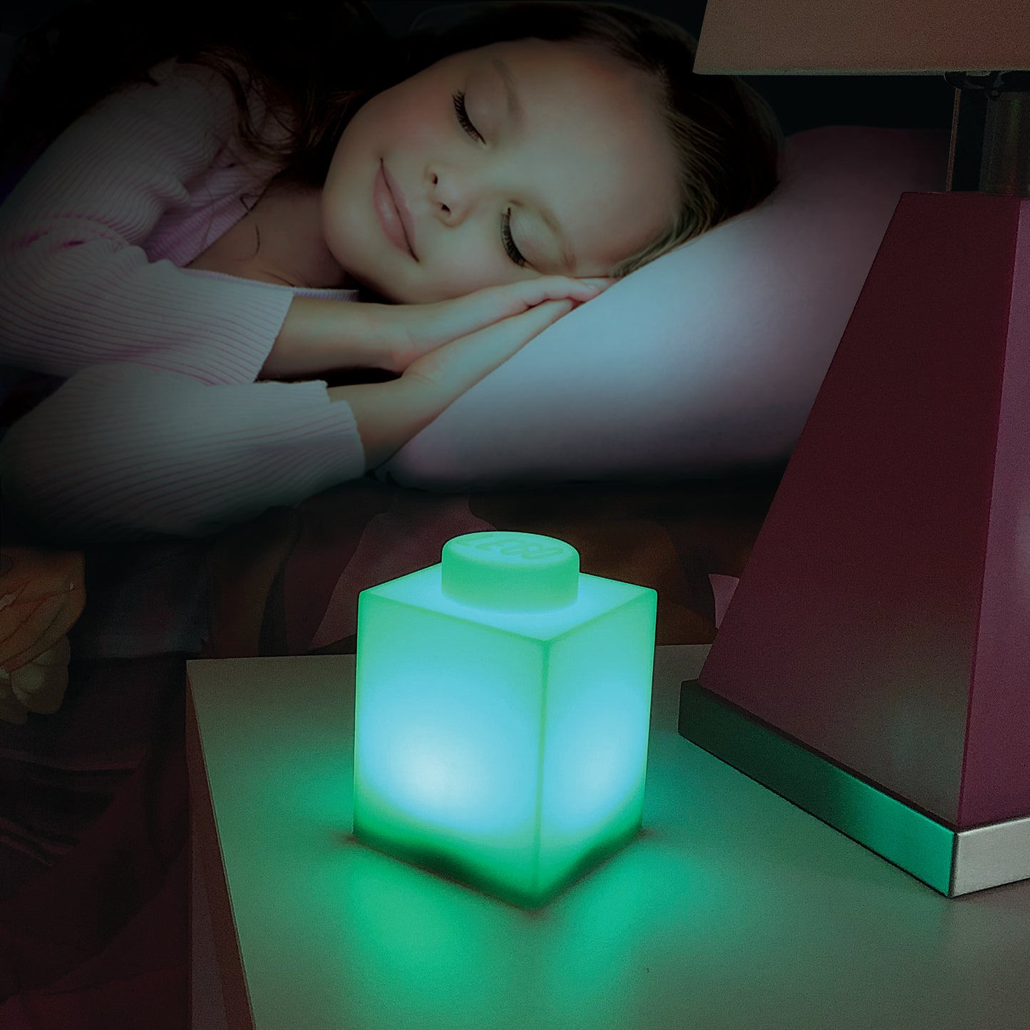 IQ 樂高 積木造型軟矽膠觸控變色燈 綠色 (LP41)