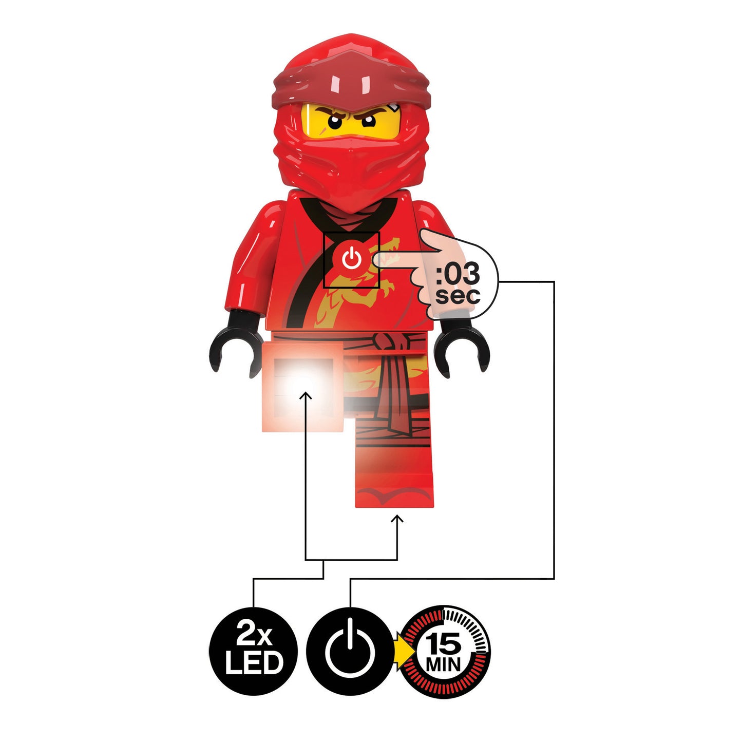 IQ LEGO® Ninjago Legacy Kai LED Flash Torch (TO29)
